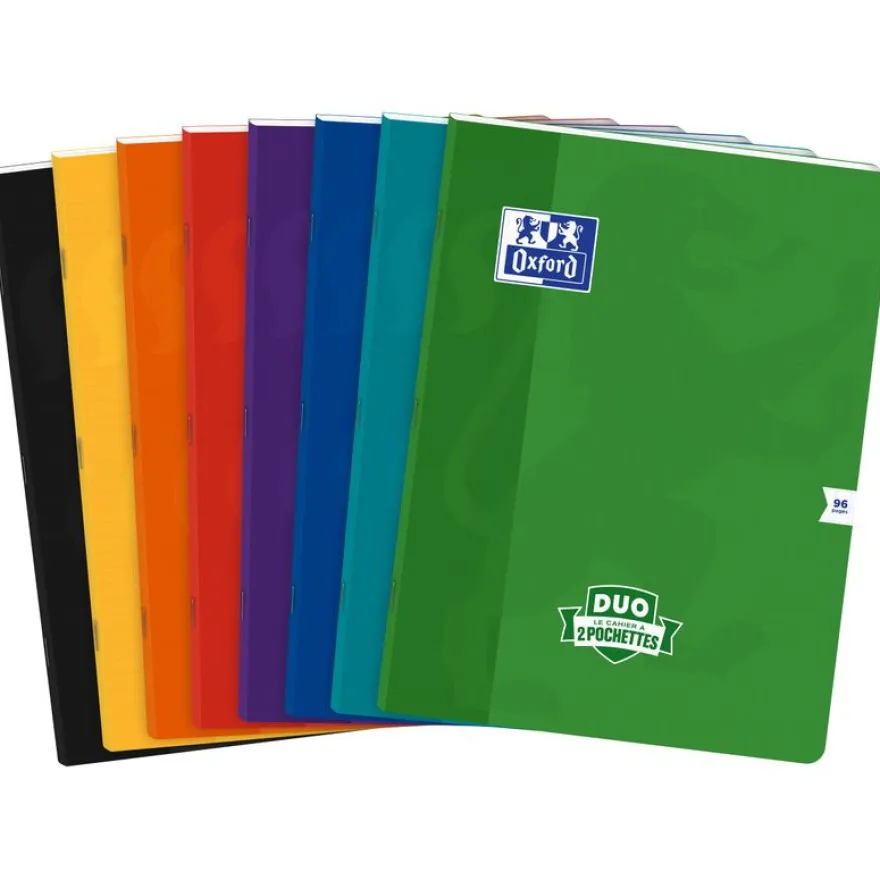 Oxford Duo - Cahier polypro 24 x 32 cm - 96 pages - grands carreaux (Seyes) - disponible dans différentes couleurs