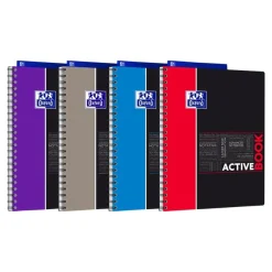 Oxford Etudiants - Cahier Activebook A4+ (24 x 29,7 cm) - 160 pages - grands carreaux (Seyes) - double spirale - disponible dans différentes couleurs