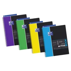Oxford Etudiants - Cahier Activebook A4+ (24 x 29,7 cm) - 160 pages - grands carreaux (Seyes) - double spirale - disponible dans différentes couleurs