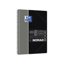 Oxford Etudiants - Cahier Nomadbook B5 (19 x 25 cm) avec pochettes 3 rabats - 160 pages - petits carreaux (5x5 mm) - double spirale - disponible dans différentes couleurs