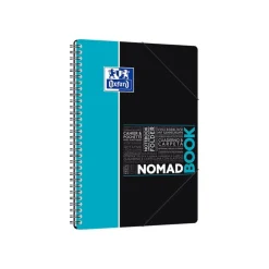 Oxford Etudiants - Cahier Nomadbook B5 (19 x 25 cm) avec pochettes 3 rabats - 160 pages - petits carreaux (5x5 mm) - double spirale - disponible dans différentes couleurs
