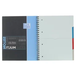 Oxford Etudiants - Cahier Multinotes A4+ (24 x 29,7 cm) - 160 pages - petits carreaux (5x5 mm) - avec 3 intercalaires repositionnables