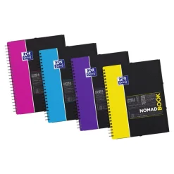 Oxford Etudiants - Cahier Nomadbook A4+ (24 x 29,7 cm) avec pochettes 3 rabats - 160 pages - grands carreaux (Seyes) - double spirale - disponible dans différentes couleurs