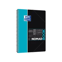 Oxford Etudiants - Cahier Nomadbook B5 (19 x 25 cm) avec pochettes 3 rabats - 160 pages - grands carreaux (Seyes) - double spirale - disponible dans différentes couleurs