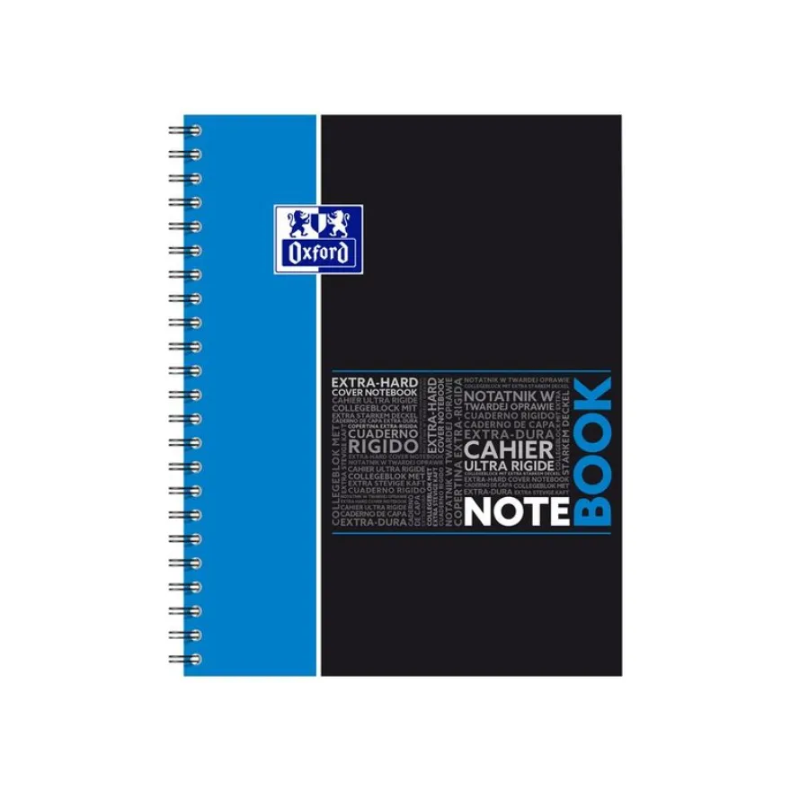 Oxford Etudiants - Cahier Notebook A4+ (24 x 29,7 cm) - 160 pages - grands carreaux (Seyes) - double spirale - disponible dans différentes couleurs