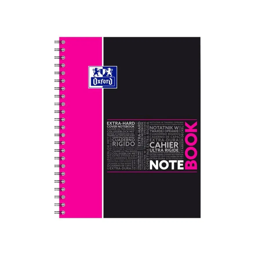 Oxford Etudiants - Cahier Notebook A4+ (24 x 29,7 cm) - 160 pages - grands carreaux (Seyes) - double spirale - disponible dans différentes couleurs