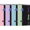 Oxford etudiants Easynotes - Bloc notes A4+ (21x31,5 cm) - 160 pages - Petits carreaux (5x5) - Disponible dans différents coloris pastel