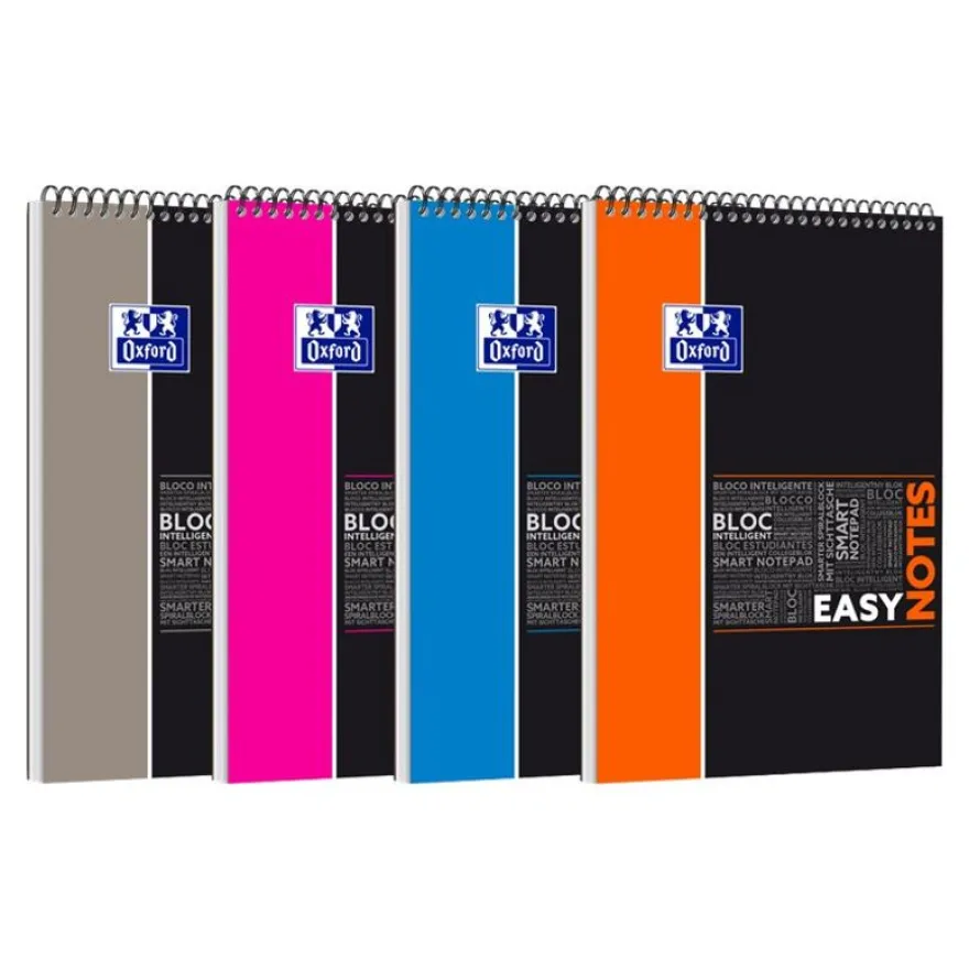 Oxford Etudiants Easynotes - Bloc notes A4+ (24 x 29,7 cm) - 160 pages - petits carreaux (5x5 mm) - disponible dans différentes couleurs