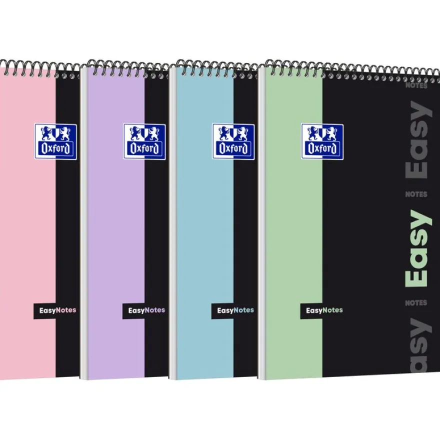 Oxford etudiants Easynotes - Bloc notes A4+ (21x31,5 cm) - 160 pages - Grands carreaux (seyes) - Disponible dans différents coloris pastel