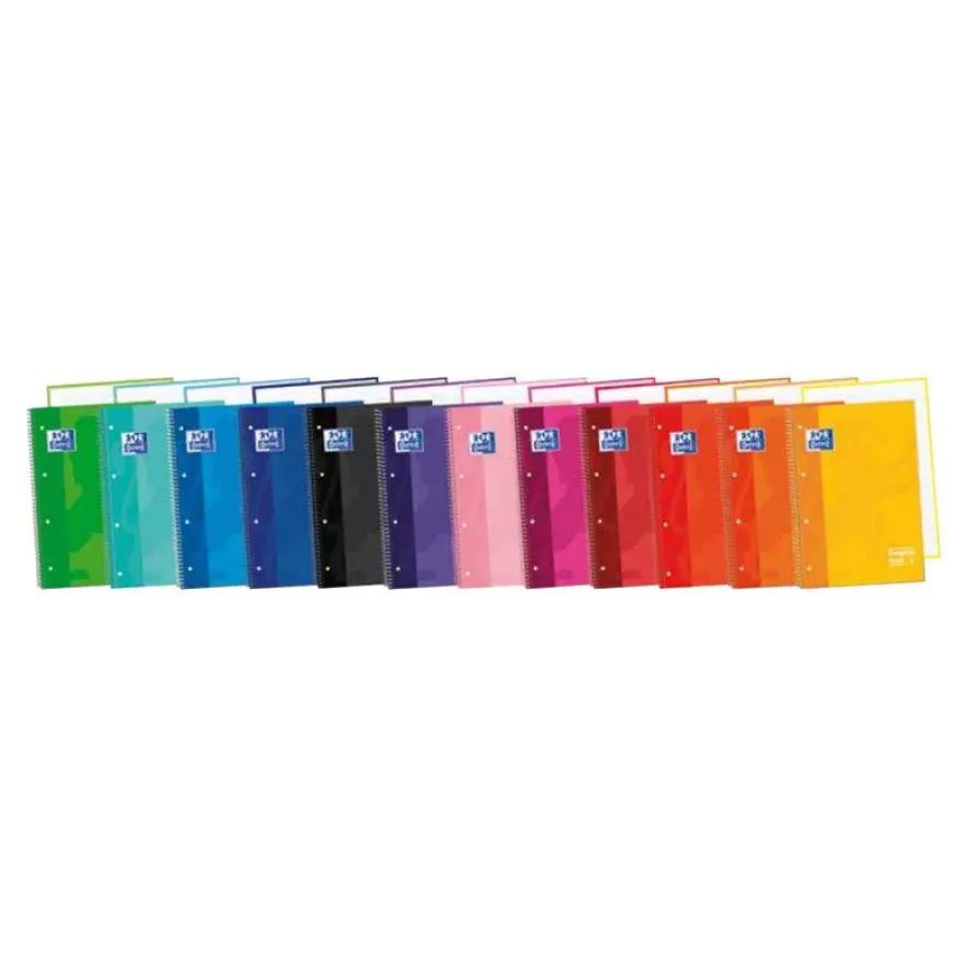Oxford European Book 1 - Cahier à spirale A4+ - 160 pages - petits carreaux (5x5 cm) - fuschia