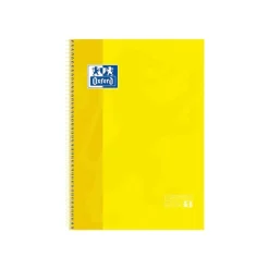 Oxford European Book 1 - Cahier à spirale A4+ - 160 pages - petits carreaux (5x5 cm) - jaune