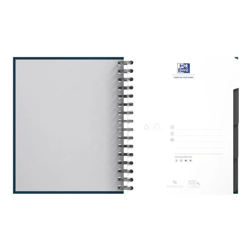 Oxford Europeanbook - Cahier A5 - 200 pages - petits carreaux (5x5 mm) - disponible dans différentes couleurs