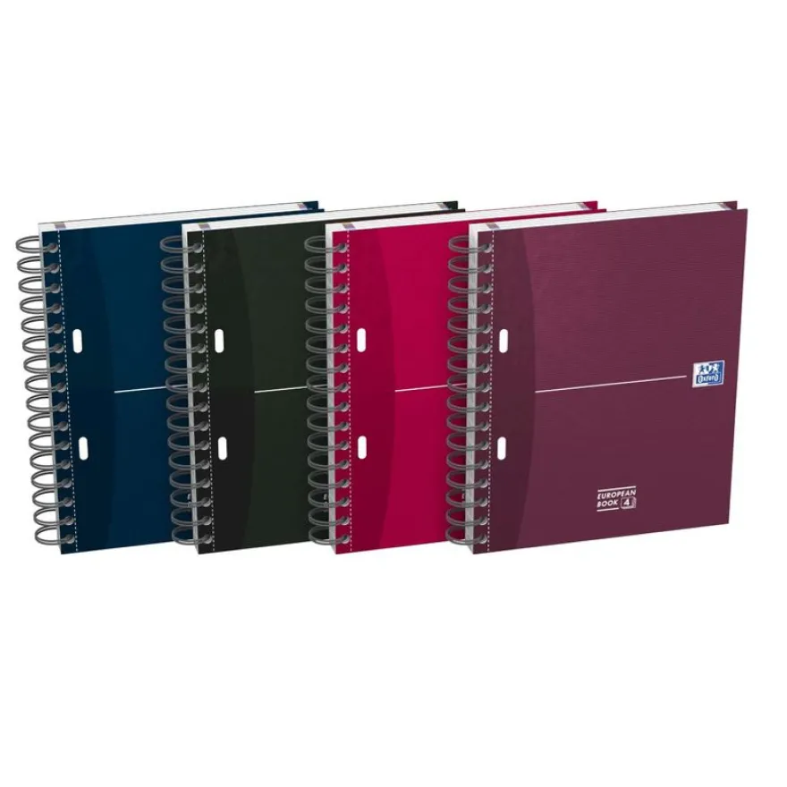 Oxford Europeanbook - Cahier A5 - 200 pages - petits carreaux (5x5 mm) - disponible dans différentes couleurs