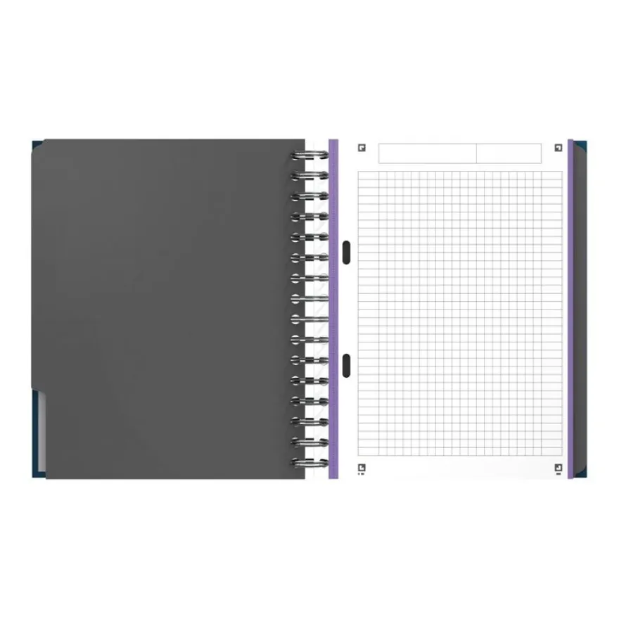 Oxford Europeanbook - Cahier A5 - 200 pages - petits carreaux (5x5 mm) - disponible dans différentes couleurs
