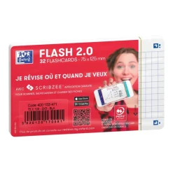 Oxford FLASH 2.0 - Pack de 32 cartes - A7 - petitis carreaux - blanc