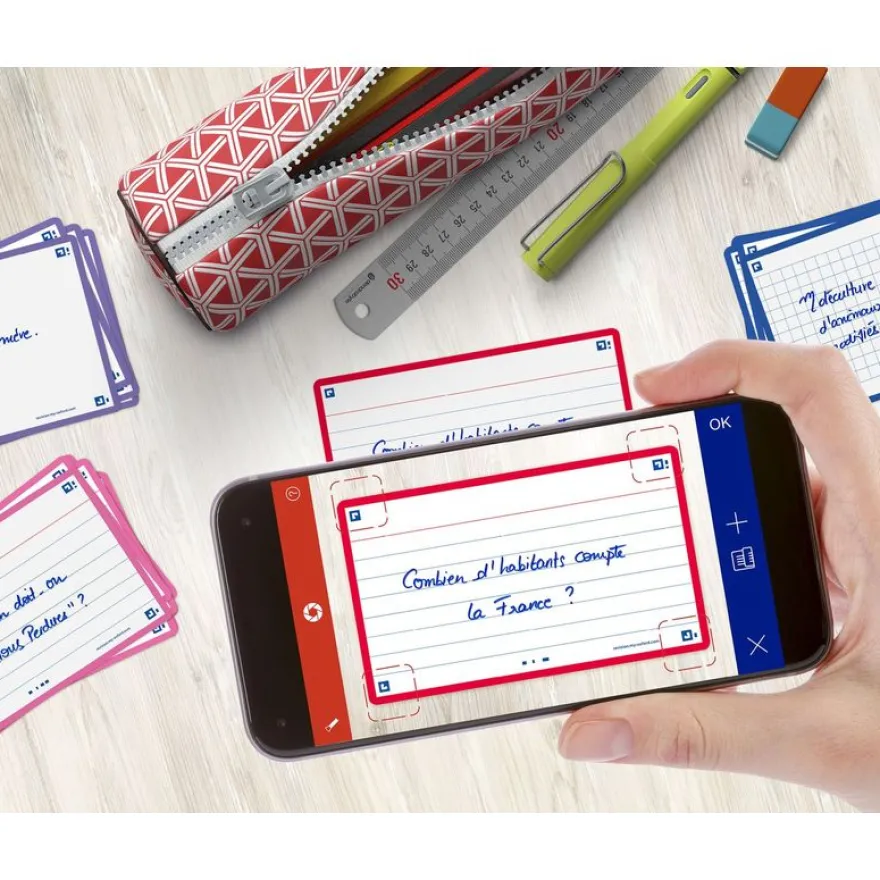 Oxford FLASH 2.0 - Pack de 32 cartes - A7 - ligné - 4 couleurs disponibles selon stock du magasin