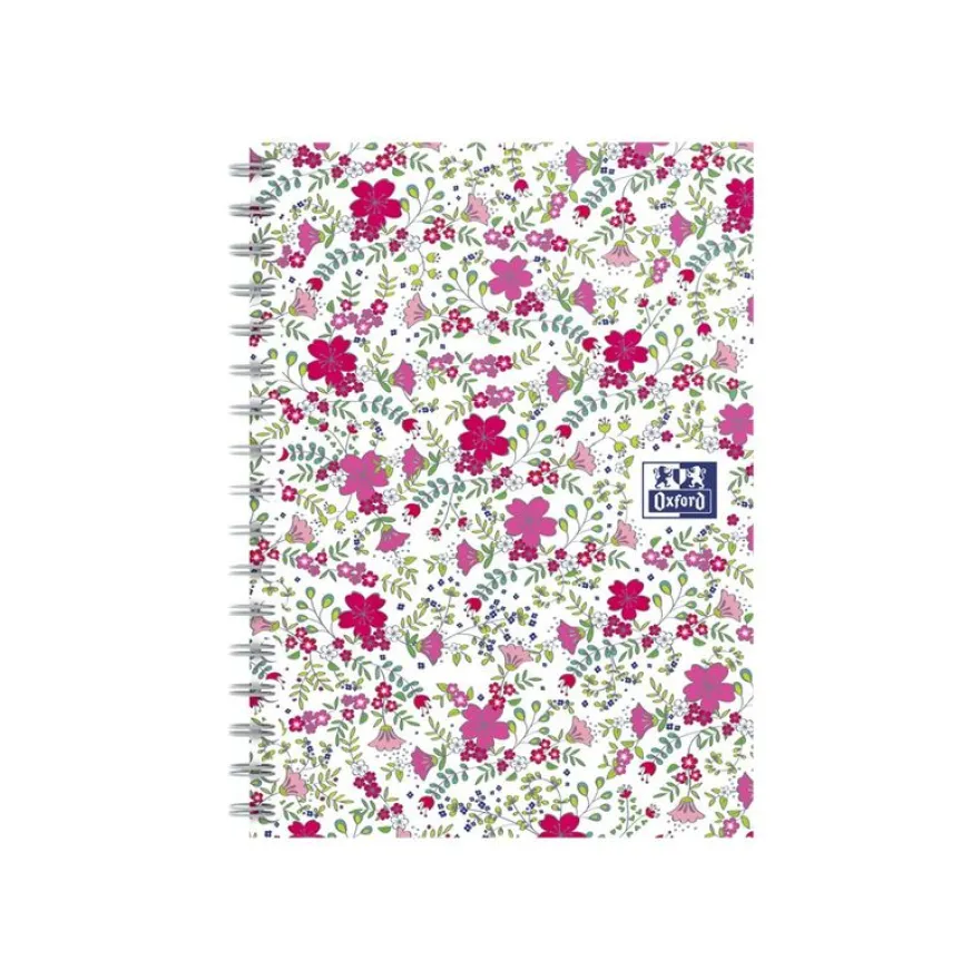 Oxford Floral - Carnet de notes à spirale - A5 - 120 pages - ligné