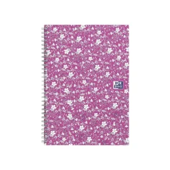 Oxford Floral - Carnet de notes à spirale - A5 - 120 pages - ligné
