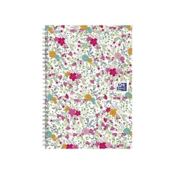 Oxford Floral - Carnet de notes à spirale - B5 - 120 pages - ligné