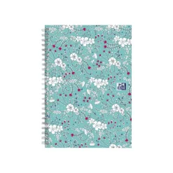 Oxford Floral - Carnet de notes à spirale - B5 - 120 pages - ligné