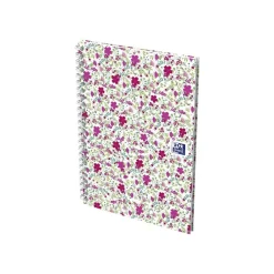 Oxford Floral - Carnet de notes à spirale - A5 - 120 pages - petits carreaux