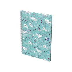 Oxford Floral - Carnet de notes à spirale - A5 - 120 pages - petits carreaux
