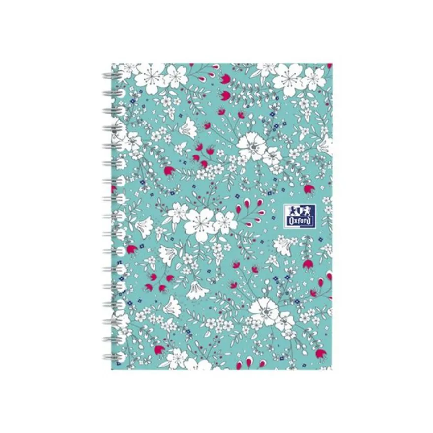 Oxford Floral - Carnet de notes à spirale - A6 - 100 pages - petits carreaux