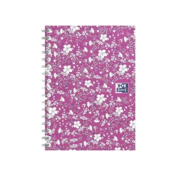 Oxford Floral - Carnet de notes à spirale - A6 - 100 pages - petits carreaux