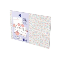 Oxford Floral - Semainier - de bureau - semainier - 60 feuilles - 7 colonnes - A4 (210 x 297 mm) - paysage - non daté