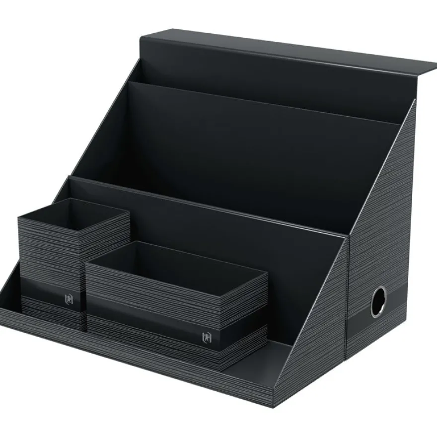 Oxford Harmonia - Boite All in box - Dos 120 mm - Carte rigide rembordée et pelliculée - Disponible en 3 coloris : bleu pastel, vert amande et noir bleuté
