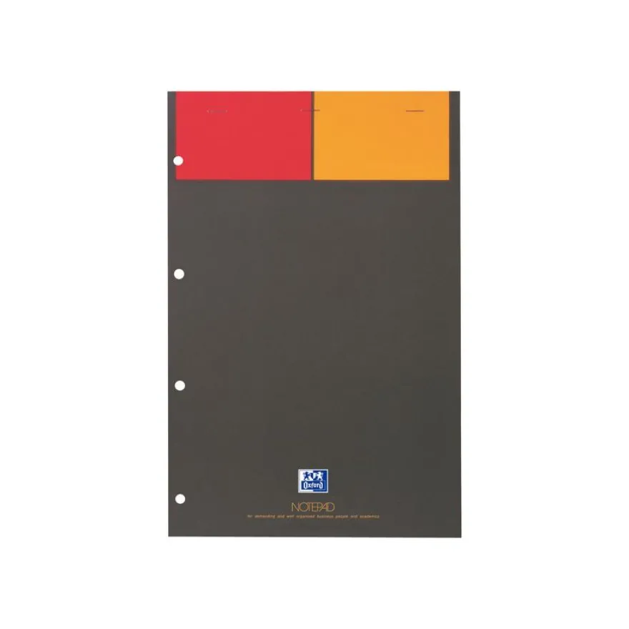 Oxford International - Bloc notes - A4 - 160 pages - petits carreaux - perforé
