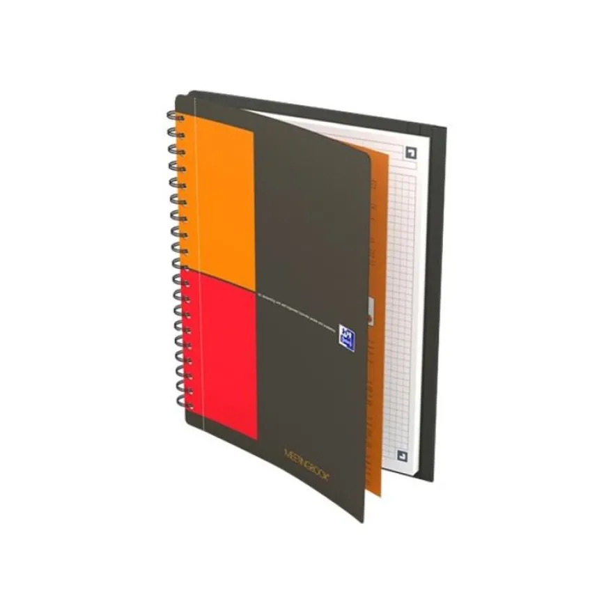 Oxford Meetingbook - Cahier à spirale B5 - 160 pages - petits carreaux (5x5 mm)