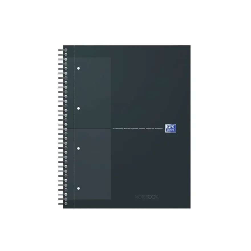 Oxford Notebook - Cahier à reliure intégrale - reliure à anneaux métalliques - A4+ - 80 feuilles / 160 pages - petits carreaux (5x5 mm) couleurs assorties