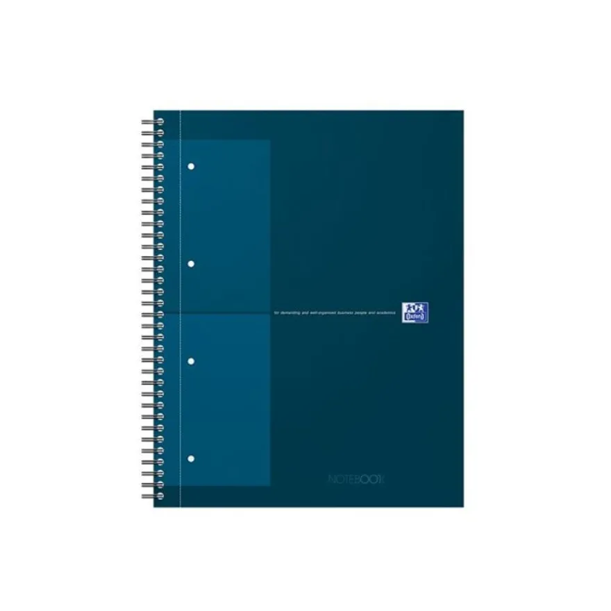 Oxford Notebook - Cahier à reliure intégrale - reliure à anneaux métalliques - A4+ - 80 feuilles / 160 pages - petits carreaux (5x5 mm) couleurs assorties