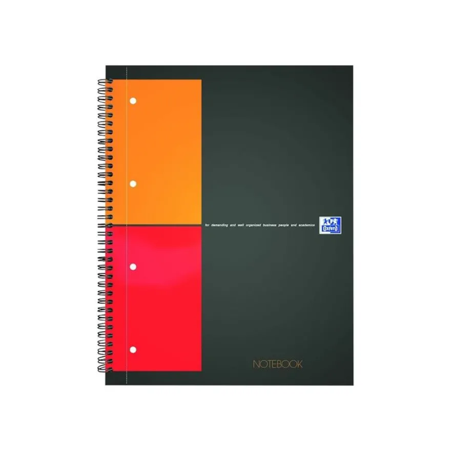 Oxford Notebook - Cahier à spirale A4 (21x29,7 cm) - 160 pages - petits carreaux (5x5 mm) - perforé