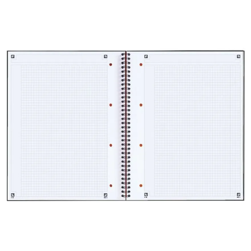 Oxford Notebook - Cahier à spirale A4 (21x29,7 cm) - 160 pages - petits carreaux (5x5 mm) - perforé