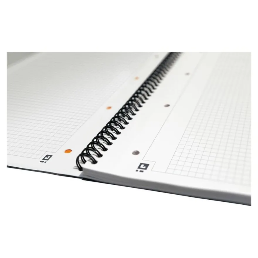 Oxford Notebook - Cahier à spirale A4 (21x29,7 cm) - 160 pages - petits carreaux (5x5 mm) - perforé