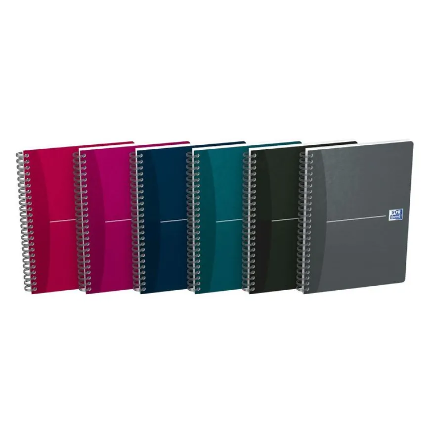 Oxford Office Essentials - Cahier à spirale A5 - 180 pages - ligné - disponible dans différentes couleurs
