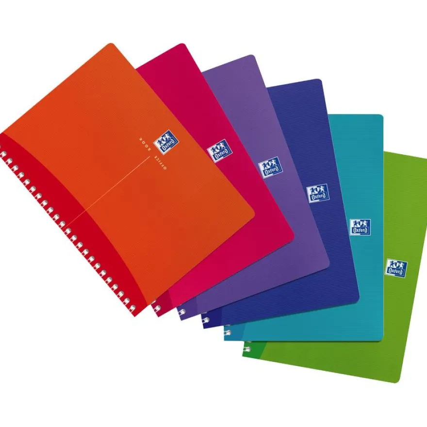 Oxford Office MyColours - Cahier polypro à spirale - A5 - 180 pages - petits carreaux (5x5 mm) - disponible dans différentes couleurs