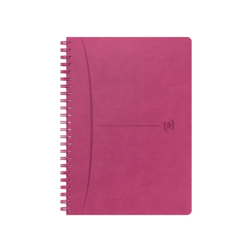 Oxford Office Signature - Carnet de notes à spirale - A5 - petits carreaux (5x5mm) - 160 pages - fuchsia