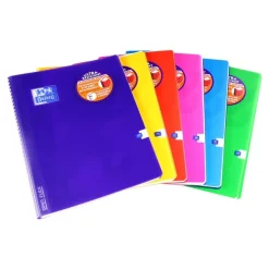 Oxford Openflex - Cahier polypro à spirale 24 x 32 cm - 180 pages - grands carreaux (Seyes) - disponible dans différentes couleurs