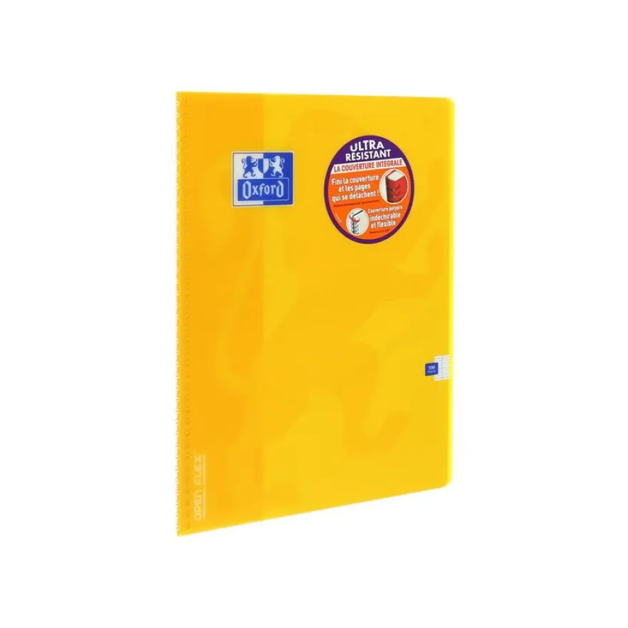 Oxford Openflex - Cahier polypro à spirale 24 x 32 cm - 100 pages - grands carreaux (Seyes) - disponible dans différentes couleurs