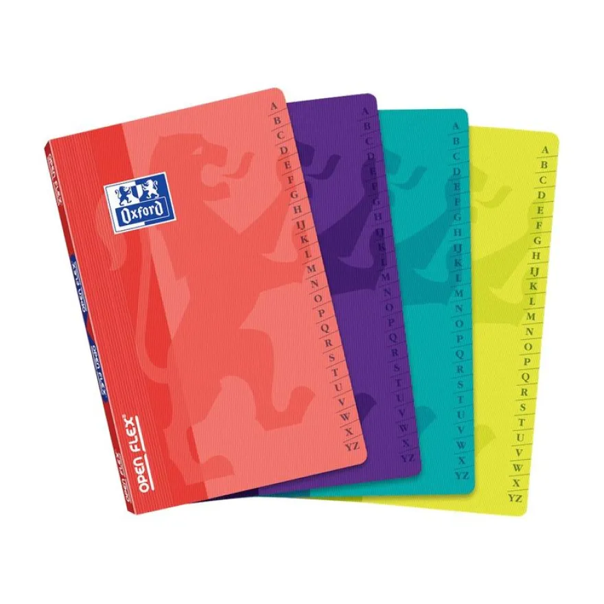 Oxford OpenFlex - Répertoire 9 x 14 cm - 96 pages - petits carreaux (5x5 mm) - disponible dans différentes couleurs