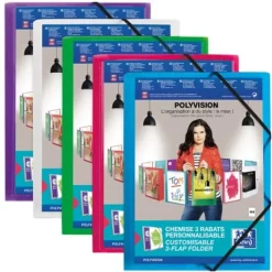 Oxford Polyvision - Chemise personnalisable à rabats - A4 - disponibles dans différentes couleurs translucides