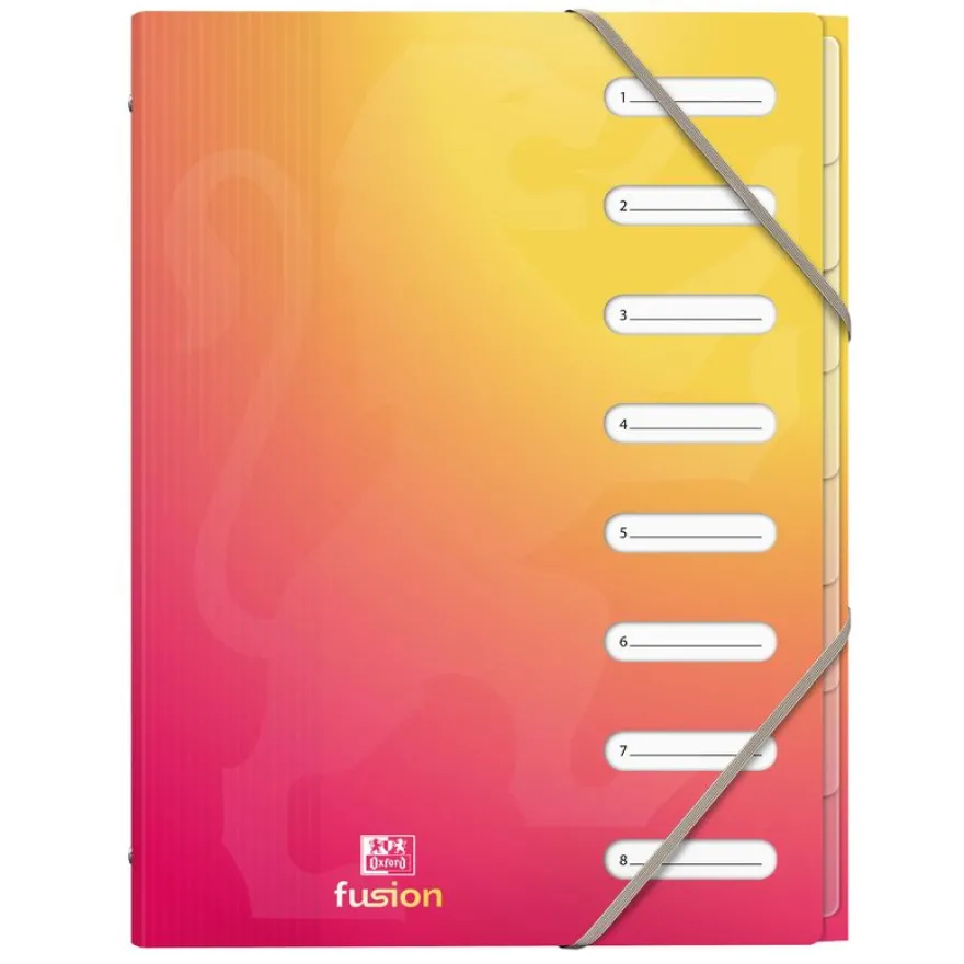 Oxford School Fusion - Trieur polypro A4 - 8 positions - différents coloris disponibles
