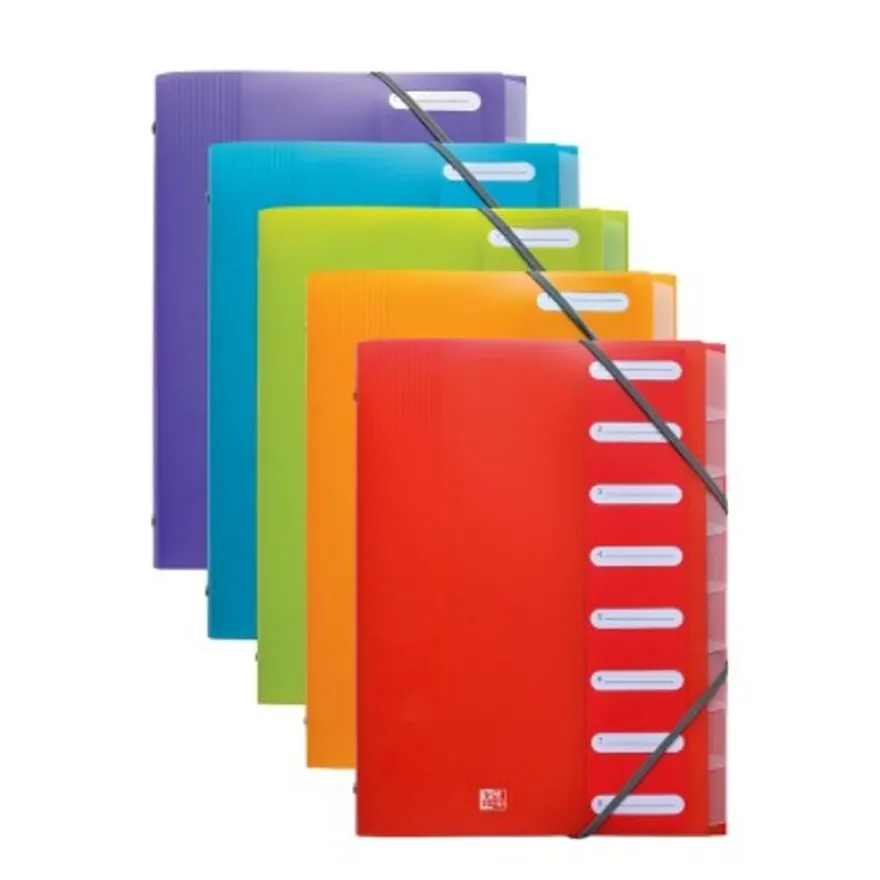 Oxford School Life - Trieur polypro 8 positions - disponible dans différentes couleurs