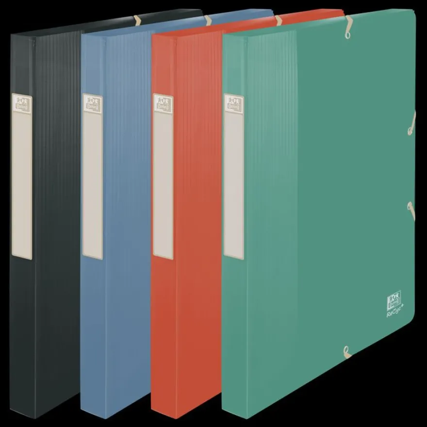 Oxford School Life Recyc+ - Boîte de classement plastique recyclé - dos 25 mm - A4 - pour 200 feuilles - disponible dans différentes couleurs