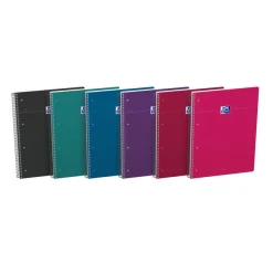 Oxford Smart - Cahier à spirale A4 (23 x 29.7) - 160 pages - grands carreaux (Seyes) - 4 trous - Optik P - disponible dans différentes couleurs intense