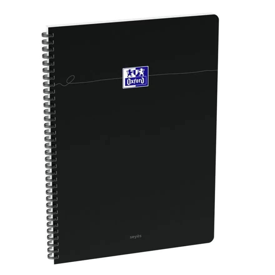 Oxford Smart Flex Ring – Cahier 21 × 29,7 cm – 100 pages – grands carreaux (Seyès) – noir