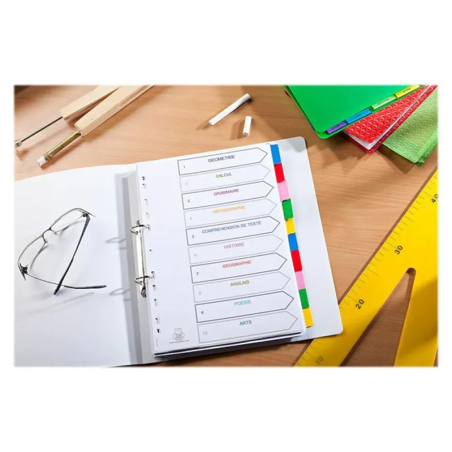 Oxford StrongLine - Intercalaire 6 positions - A4 Maxi - carte blanche
